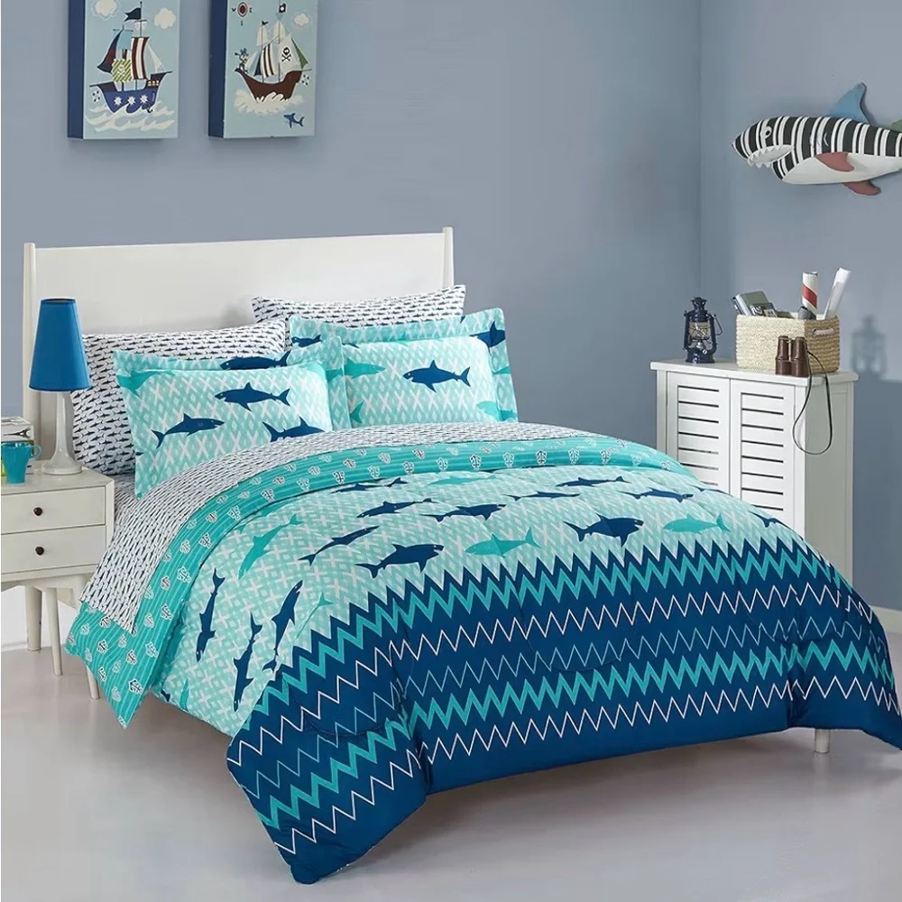 Shark & Anchor Comforter & sheet set - FULL